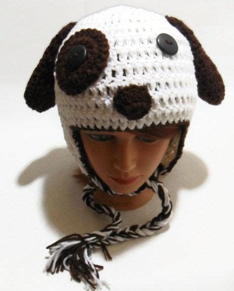 Crochet Puppy Dog Ear Flap Beanie Hat In White By Addsomestitches 30