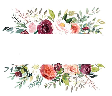 Watercolor Flowers Border Png Free Clipart Vectors Psd Templates Images