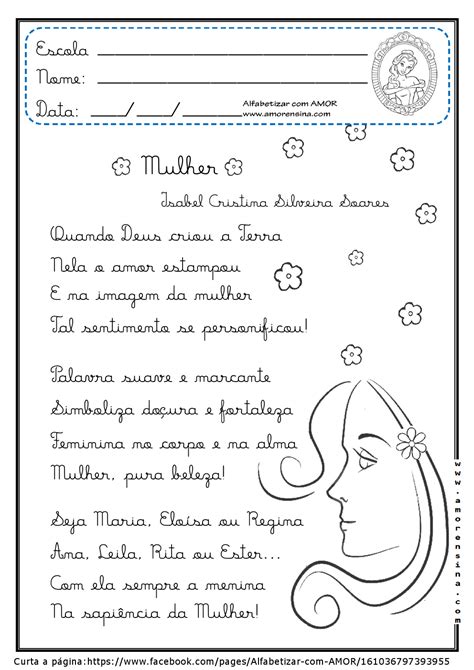 Dia Internacional Da Mulher Poema E Atividades Gramaticais Para O Ano