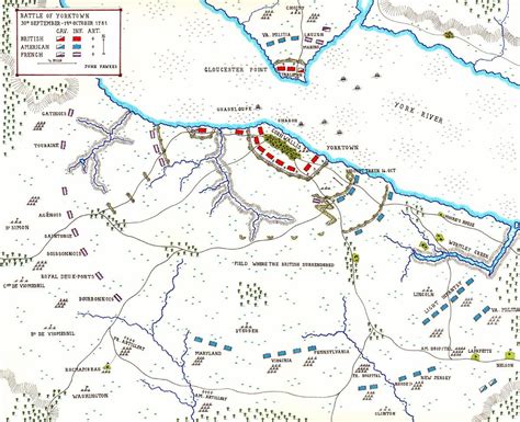 Map Of The Battle Of Yorktown 28th September To 19th October 1781 In