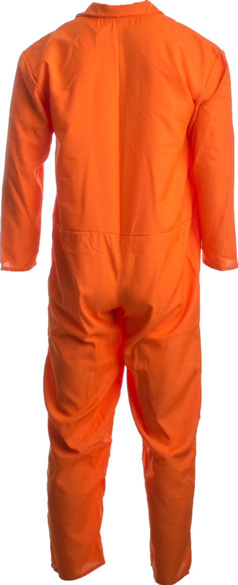 Prisoner Jumpsuit Orange Prison Inmate Halloween Costume Unisex Jail