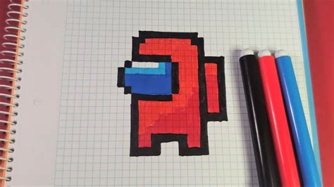 Pixel Art Faciles Dibujos En Hoja Cuadriculada Como Dibujar Among Us