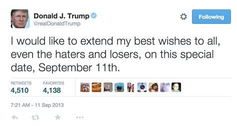 Trumps Haters And Losers Sept 11 Tweet Vanishes Politico