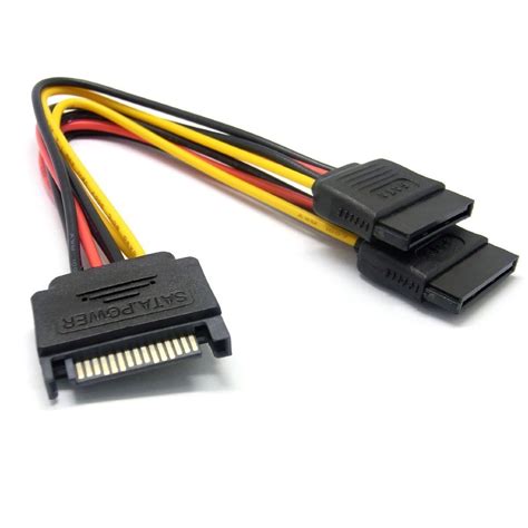 Buy Cablesetc Sata 15 Pin Male To 2 X 15 Pin Female Power Extension Y