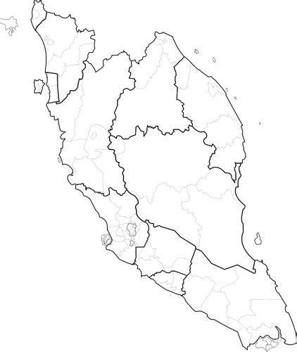 Blank Map Of Peninsular Malaysia Public Domain Vectors