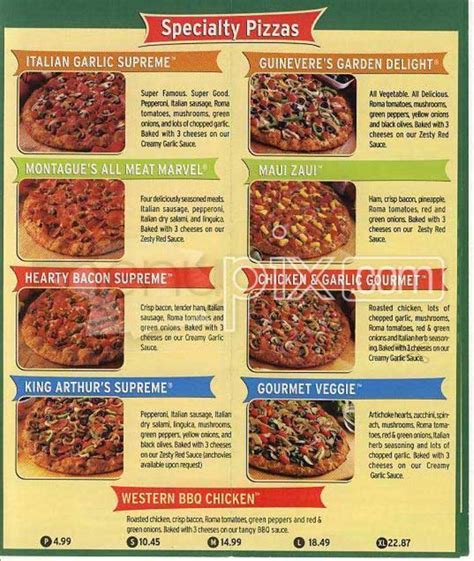 More images for round table pizza menu » Menu of Round Table Pizza in Highland, CA 92346