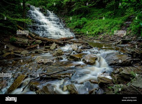 Waterfall At Ricketts Glen Pennsylvania Stock Photo Alamy