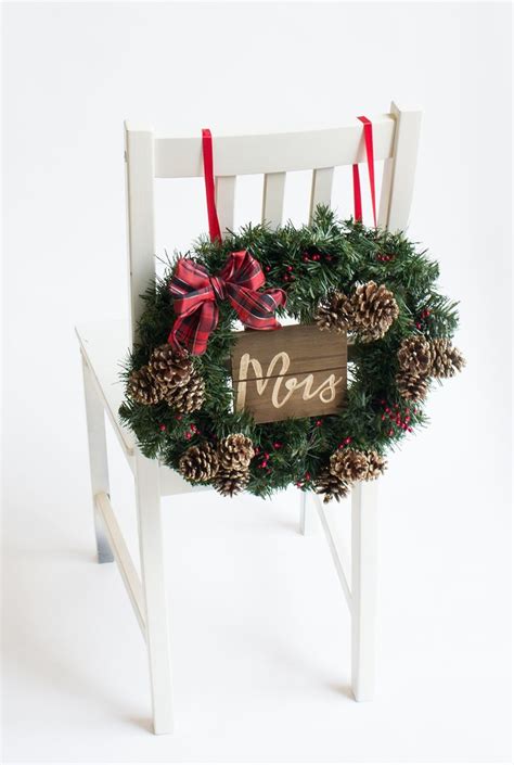 Winter Wedding Ideas A Christmas Wreath As A Chair Back Christmas