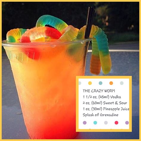 The Crazy Worm// vodka drinks// alcoholic drinks// summer drinks// candy drinks// mixed drink ...