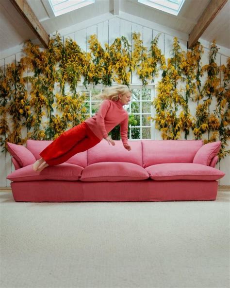 Pink Sofa And Beautiful Flower Arrangement Video Pink Sofa Pink Couch Living Room Pink