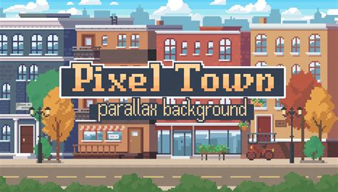 Pixel Town Parallax Pixel Art Background Gamedev Market