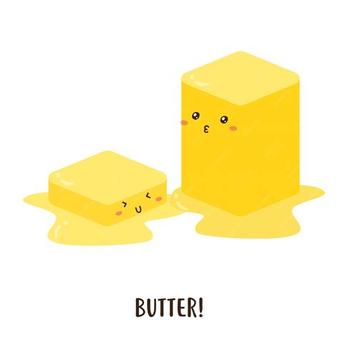 Premium Vector Cute Happy Melted Butter Vector Design