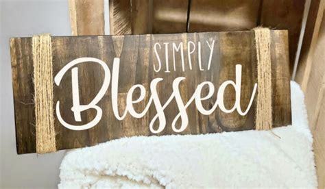 Simply Blessed Wood Sign Farmhouse Wall Decor Shelf Sitter Etsy