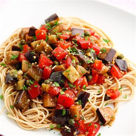 This delicious shrimp dish provides a great source of protein, but can be substituted for * will have zero alcohol content when cooked. Eggplant Pomodoro Pasta | Recipe | Healthy eggplant ...