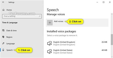 Add And Remove Speech Voices In Windows 10 Tutorials