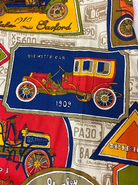Vintage Automobile Upholstery Fabric Classic Cars Studebaker Etsy