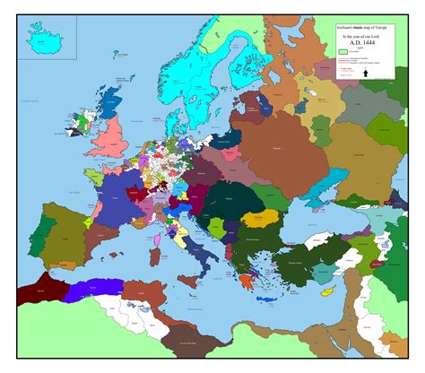 Map Of Europe In 1444 Europe Map Map Historical Maps Images And
