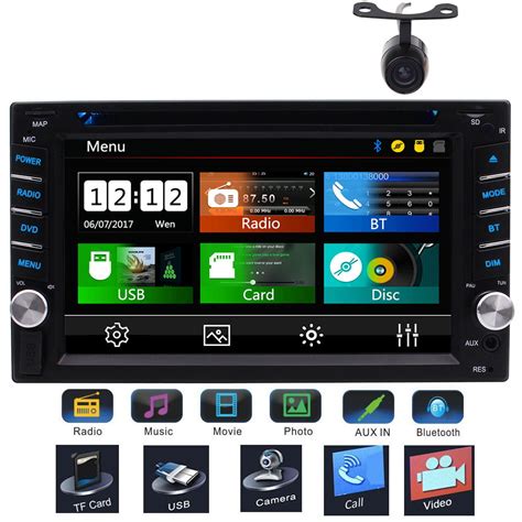 62 Inch Double Din Touch Screen Car Dvd Cd Audio Stereo Receiver Mp3
