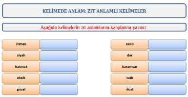 Zıt Anlamlı Kelimeler Konu Anlatımı Eğitimhane - WRHS