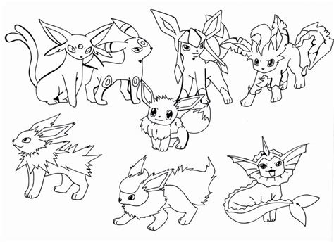 28 Eevee Evolutions Coloring Page In 2020 Coloring Pages Pokemon