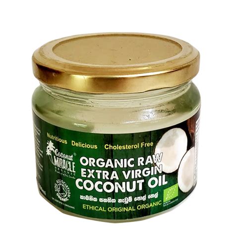 Organic Raw Extra Virgin Coconut Oil Cold Pressed 300ml Glass Jar Coconut Miracle