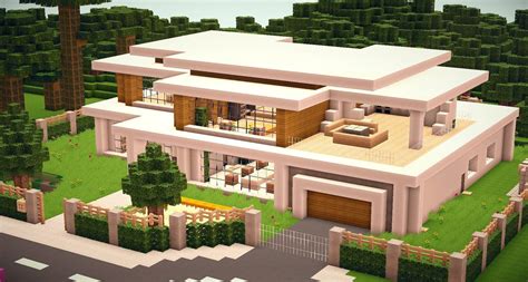 Minecraft Maison Moderne De Luxe Limpression 3d