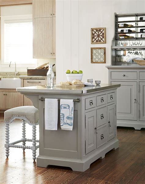 Adding an island to your kitchen might be easier than you think with our freestanding collection. Dogwood Cobblestone Kitchen Island Set from Paula Deen ...