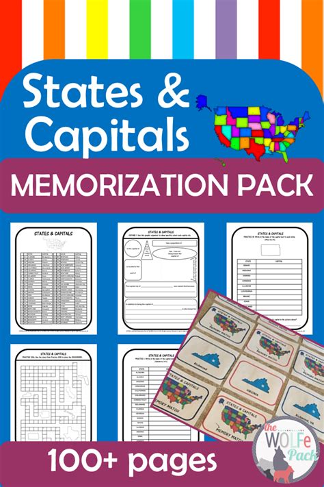 States And Capital Memorization Pack How To Memorize Things States