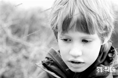 Outdoor Portrait Of 6 Years Old Boy Stock Photo Picture And Low