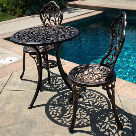 Cheap metal vintage furniture,old metal furniture,vintage patio chairs,retro vintage chairs,antique metal chairs. 3PC Bistro Set in Antique Outdoor Patio Furniture Leaf Design Cast Aluminum NEW | eBay