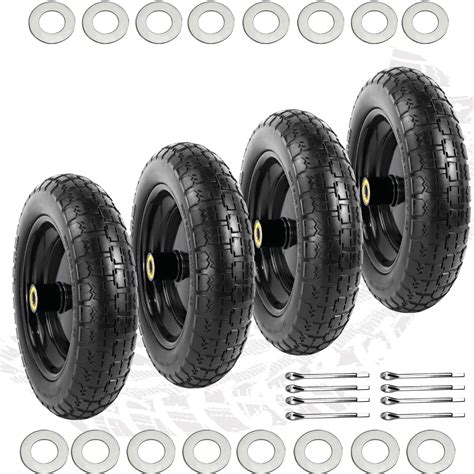 Upgraded 13 Flat Free Wheels Replacement For Gorilla Cart Tires And