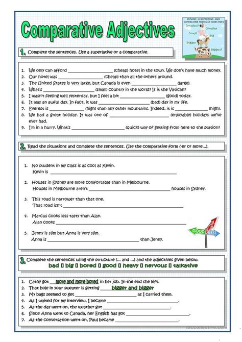 Comparative Adjectives Practice English Esl Worksheets For Distance