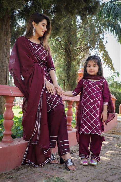 alluring mother daughter salwar kameez combo catalogue 2 wine at rs 1799 in jaipur