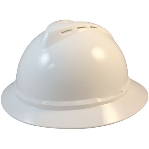 Msa Advance Full Brim Vented Hard Hat With 6 Point Ratchet Suspensions