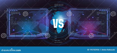 Vs Versus Screen Battles Fight Card Template In Futuristic Design