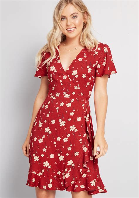 Absolutely Adoring Wrap Dress In 2020 Red Wrap Dress Wrap Dress Dresses
