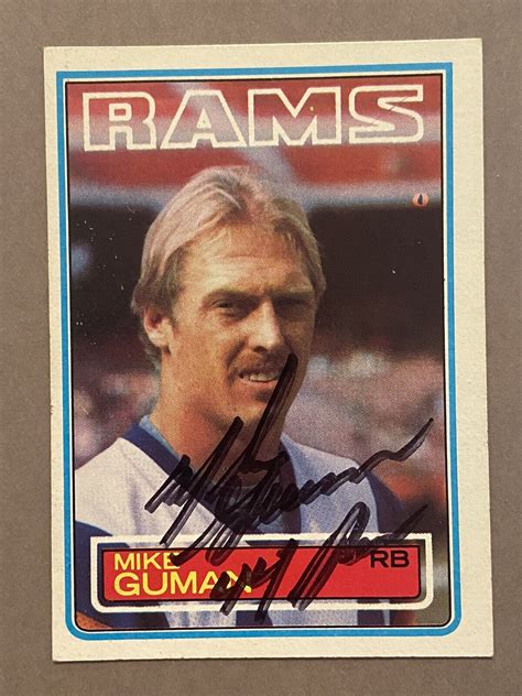 Mike Guman Hand Signed 1983 Topps 91 La Rams Penn State Autograph Auto