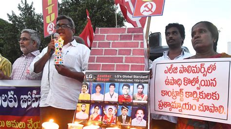 Citu Pays Tributes To Gas Leak Victims Of Lg Polymers In Visakhapatnam The Hindu