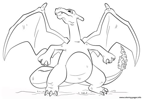 Pokemon coloring pages free download: Charizard Pokemon Go Coloring Pages Printable