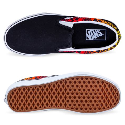 Vans Classic Slip On Flame Blacktrue White Hype Dc