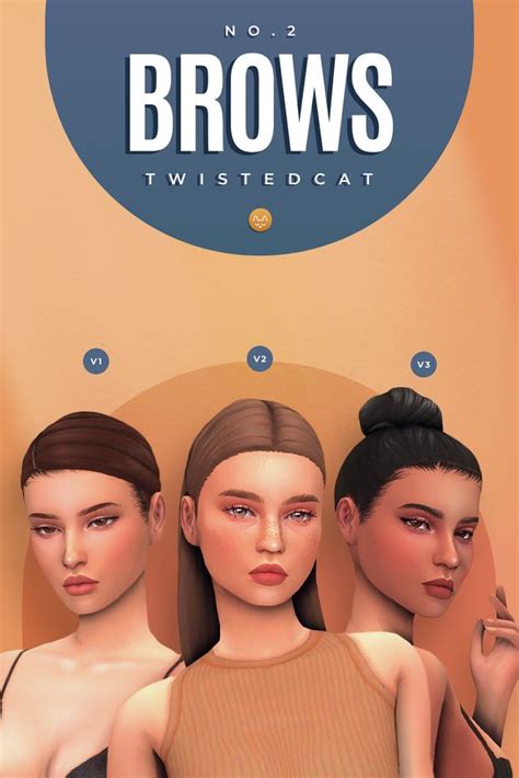 Brushed And Natural Eyebrow Set Twistedcat On Patreon In 2022 Sims Sims