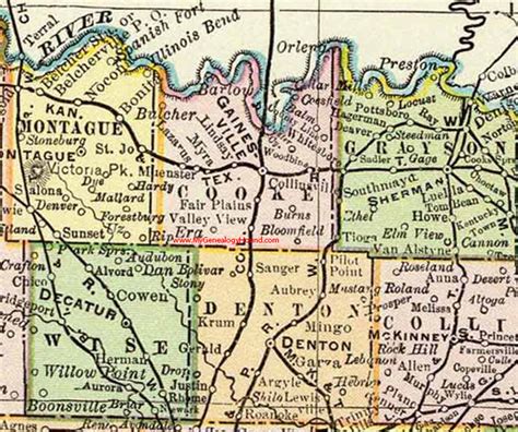 Cooke County Texas 1897 Map