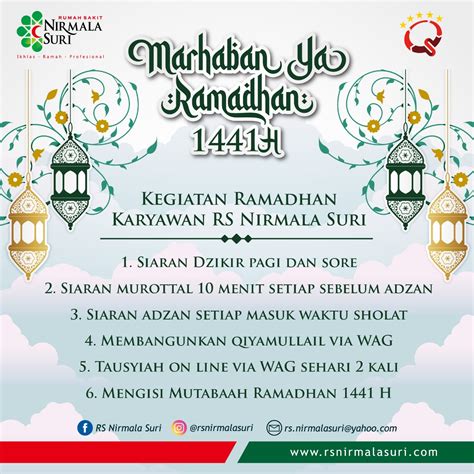 Marhaban Yaa Ramadhan 1441 H Kegiatan Ramadhan Karyawan Rs Nirmala
