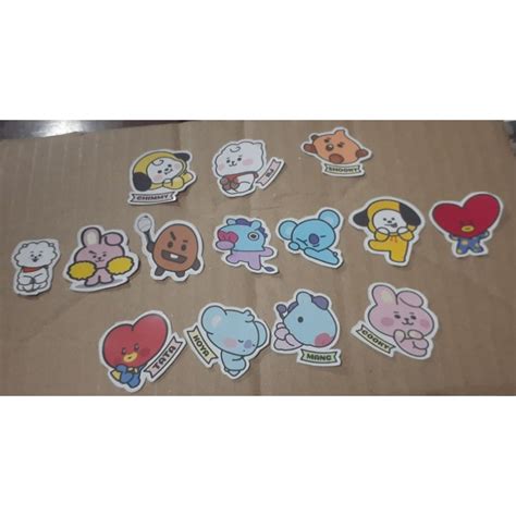 Bt21 And Baby Bt21 Die Cut Stickers 14 Pcs Shopee Philippines