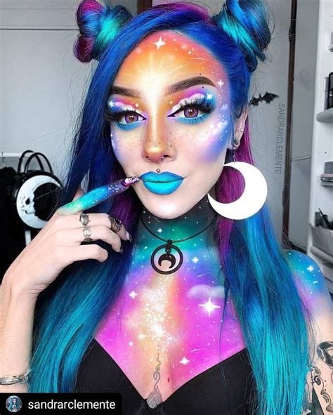 Galaxy Skull 🌌💀halloween Makeup Body Painting Art Idea From 👉 Typical