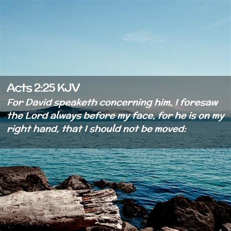 Acts 225 Kjv For David Speaketh Concerning Him I Foresaw The