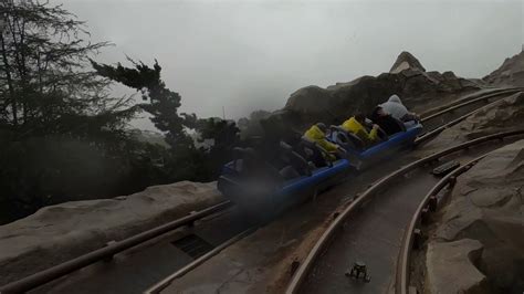 4k pov matterhorn bobsleds roller coaster rain version gopro hero disneyland coasters and dark