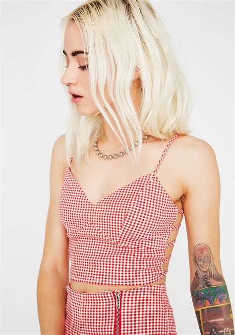 Not Your Girl Gingham Top | Gingham tops, Cutout crop top, Gingham