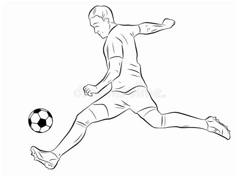 The finished result is a sketch and should not be considered as a finished piece. Illustration Of Soccer Player, Vector Draw Stock Vector ...