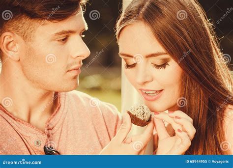couple on date with cupcake stock image image of cookie toned 68944955